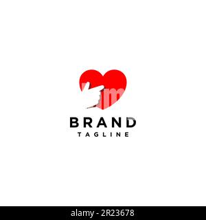 Logo-Vorlage über Gesundheits- und Sozialfragen illustriert mit Handgesten, die auf das Herz zeigen Stock Vektor