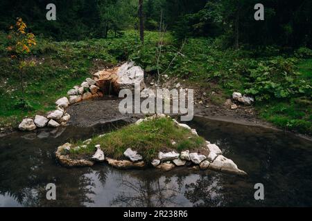 Wasserfall Gavon Grant in den dolomiten italien. Hochwertiges Foto Stockfoto