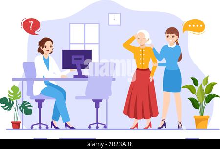 Anamnese System Vector Illustration for Information about the disease and Healthcare Database in Flat Cartoon handgezeichnete Landing Page Templates Stock Vektor