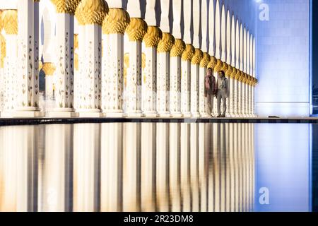 Reisefotos der Shiekh Zayed Grand Moschee in Abu Dhabi Stockfoto