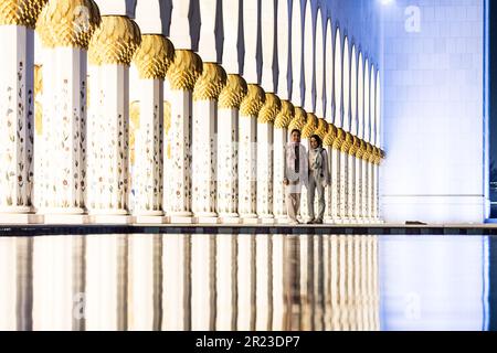 Reisefotos der Shiekh Zayed Grand Moschee in Abu Dhabi Stockfoto