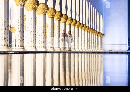 Reisefotos der Shiekh Zayed Grand Moschee in Abu Dhabi Stockfoto