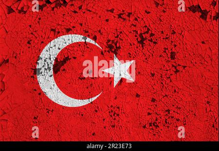 Die Nationalflagge der Türkei, in der zweiten Runde im Mai 2023 28 finden in der Türkei Präsidentschaftswahlen statt Stockfoto