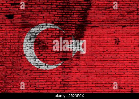 Die Nationalflagge der Türkei, in der zweiten Runde im Mai 2023 28 finden in der Türkei Präsidentschaftswahlen statt Stockfoto