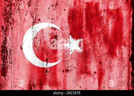 Die Nationalflagge der Türkei, in der zweiten Runde im Mai 2023 28 finden in der Türkei Präsidentschaftswahlen statt Stockfoto