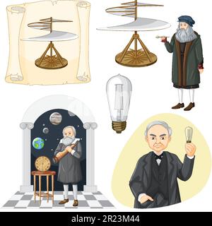 Illustration der berühmten Person in der Wissenschaft Stock Vektor