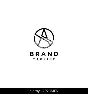 Logo-Buchstaben A und S oder S und A in einem sportlichen minimalistischen Liniendesign. Das klare und ausgewogene Design vereint die Buchstaben A und S Logo. Stock Vektor