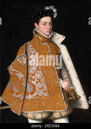 Prinz Alessandro Farnese (1545-1592), später Herzog von Parma und Piacenza (1586-1592), als Teenager, Porträtgemälde von Sofonisba Anguissola, ca. 1560 Stockfoto