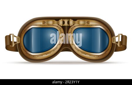 Pilotenbrille im Retro-Stil Vektordarstellung Vektordarstellung isoliert auf weißem Hintergrund Stock Vektor