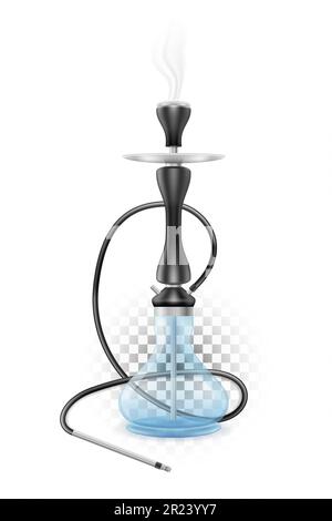 Hookah für Tabakrauchen und Entspannungsvektordarstellung isoliert auf weißem Hintergrund Stockfoto