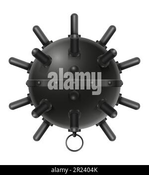 Marine Tiefsee-Anti-Schiff-Mine-Vektor-Illustration isoliert auf weißem Hintergrund Stockfoto
