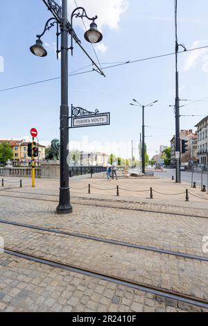 Sofia, Bulgarien. Mai 2023. Panoramablick auf die Löwenbrücke im Stadtzentrum Stockfoto