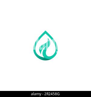 Leaf and Water Logo Design Drop Water Leaf Nature Stock Vektor