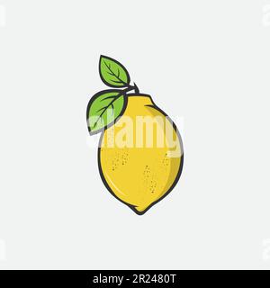 Obst Zitrone frische Linien Kunst farbenfrohes Logo Design Vektorsymbol Illustration.EPS 10 Stock Vektor