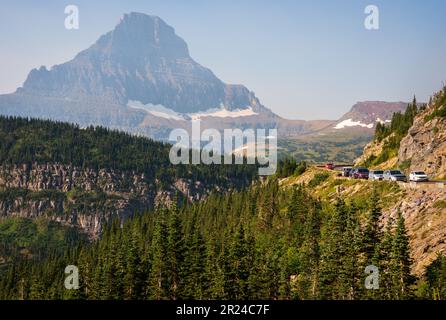 Hidden Lake Overlook, Glacier-Nationalpark in Montana Stockfoto