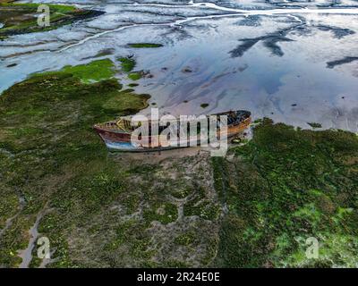 Die Medway Mündung in Kent, Schiffswrack, ein Fischerboot namens Aberdeen Stockfoto