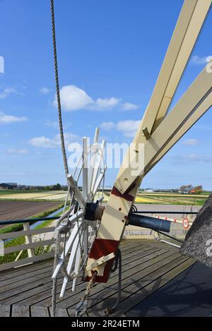 Zand, Niederlande. Mai 2023. Details einer originalen niederländischen Windmühle. Hochwertiges Foto Stockfoto