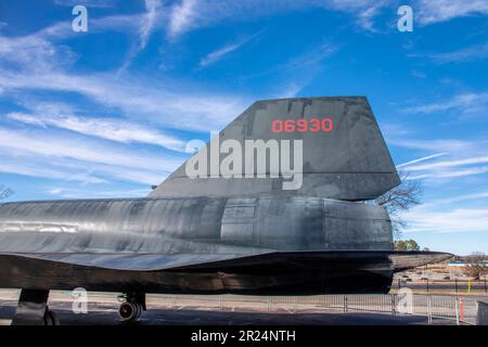 Huntsville USA 10. Februar 2023: Lockheed A-12 in den USA Weltraum-Raketenzentrum. Es ist ein Aufklärungsflugzeug aus großer Höhe, Mach 3+, das für die Einheit gebaut wurde Stockfoto