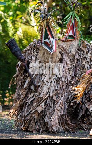 Melanesien, Vanuatu, Ambrym-Inseln, Dorf Ranon. Traditioneller „Rom“-Tanz, einzigartig in diesem Dorf. Stockfoto