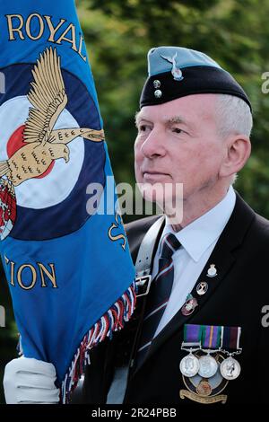 National Memorial Arboretum, Großbritannien. 16. Mai 2023 HRH die Prinzessin Royal feiert den 60. Jahrestag der Royal British Legions, an dem der letzte Soldat aus dem National Service entlassen wurde, und trifft Soldaten und Frauen, die in den verschiedenen Konflikten dienten. Credit Mark Lear/Alamy Live News Stockfoto