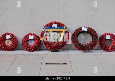 National Memorial Arboretum, Großbritannien. 16. Mai 2023 HRH die Prinzessin Royal feiert den 60. Jahrestag der Royal British Legions, an dem der letzte Soldat aus dem National Service entlassen wurde, und trifft Soldaten und Frauen, die in den verschiedenen Konflikten dienten. Credit Mark Lear/Alamy Live News Stockfoto