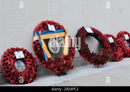 National Memorial Arboretum, Großbritannien. 16. Mai 2023 HRH die Prinzessin Royal feiert den 60. Jahrestag der Royal British Legions, an dem der letzte Soldat aus dem National Service entlassen wurde, und trifft Soldaten und Frauen, die in den verschiedenen Konflikten dienten. Credit Mark Lear/Alamy Live News Stockfoto