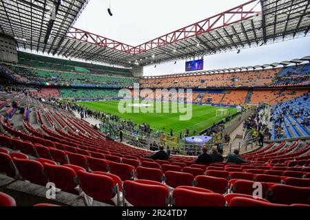 Mailand, Italien. 16. Mai 2023. Der Giuseppe Meazza/San Siro ist bereit für das Spiel der UEFA Champions League zwischen Inter und AC Mailand in Mailand. (Foto: Gonzales Photo/Alamy Live News Stockfoto