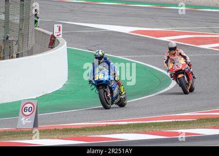 MONTMELLO, SPANIEN, 4. JUNI 2021: Joan mir auf seinem #36 Suzuki (Team SUZUKI ECSTAR), MotoGP-Weltmeisterschaft 2021 Stockfoto