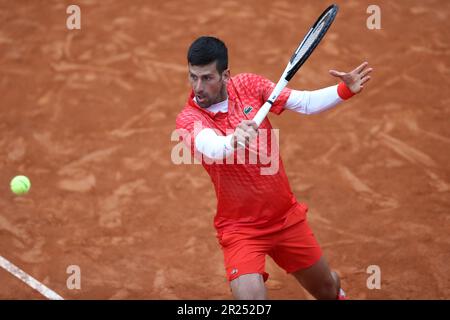 Rom, . 17. Mai 2023. Rom, Italien 16.05.2023: Nola Djokovic von Serbien während des Spiels gegen H. Rune von Dänemark im Men's Internazionali BNL d'Italia, ATP 1000, Tennisturnier im Foro Italico in Rom, Italien, am 17. Mai 2023. Kredit: Unabhängige Fotoagentur/Alamy Live News Stockfoto