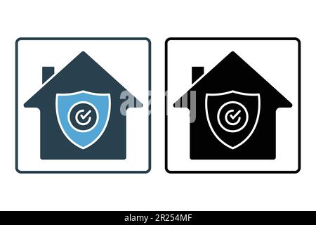 Symbol für Hausversicherung. Hausschutz. Solides Icon-Design. Einfache Vektorkonstruktion editierbar Stock Vektor