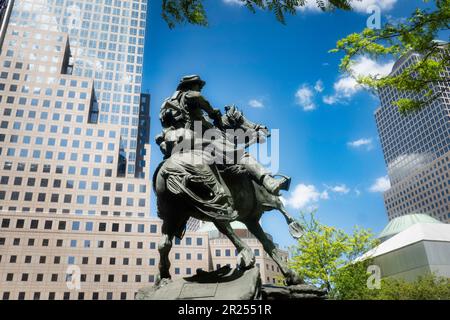 America's Response Monument, De Oppresso Liber, Liberty Park im World Trade Center, NYC, USA 2023 Stockfoto