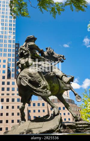 America's Response Monument, De Oppresso Liber, Liberty Park im World Trade Center, NYC, USA 2023 Stockfoto