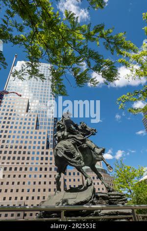 America's Response Monument, De Oppresso Liber, Liberty Park im World Trade Center, NYC, USA 2023 Stockfoto