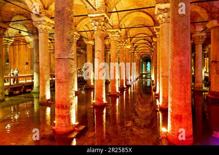 Istanbul Türkei. Basilika Zisterne Stockfoto