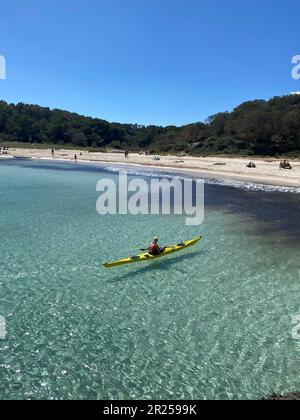 Wunderschöner Strand von Cala S'Amarador in Mondrago - Naturpark auf Mallorca, Spanien, Balearen, Mittelmeer Stockfoto