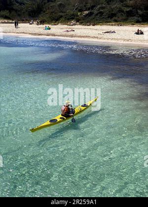 Wunderschöner Strand von Cala S'Amarador in Mondrago - Naturpark auf Mallorca, Spanien, Balearen, Mittelmeer Stockfoto