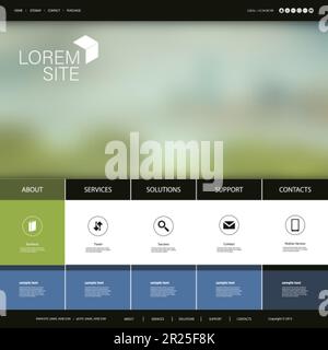 Website-Design für Ihr Unternehmen mit abstraktem Bildhintergrund Stock Vektor