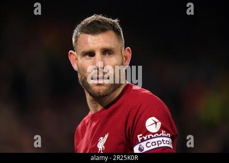 Aktenfoto von 17-04-2023 von Liverpools James Milner. James Milner wird Liverpool verlassen, wenn sein Vertrag am Ende der Saison ausläuft, wie der Premier League Club angekündigt hat. Ausgabedatum: Mittwoch, 17. Mai 2023. Stockfoto