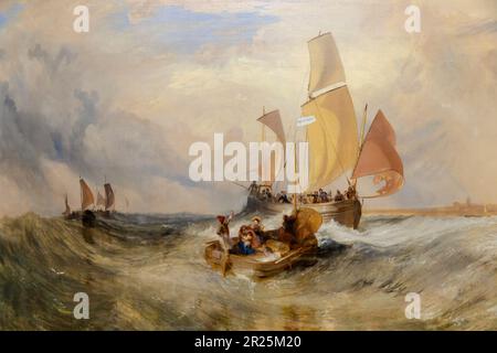 Jetzt für den Maler, Passagiere gehen an Bord, Detail, JMW Turner, 1827, Stockfoto