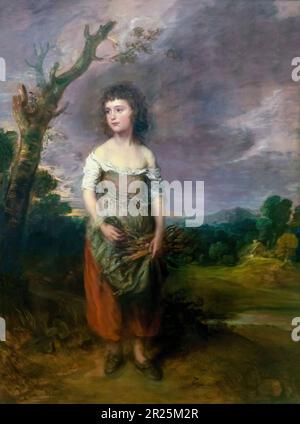 Ein Bauernmädchen sammeln Reisigbündeln in einem Holz, Thomas Gainsborough, 1782, Stockfoto