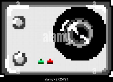 Bilder von Megacamera-Spielen mit Pixelgrafiken und Vektorgrafiken Stock Vektor