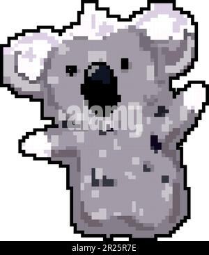 panda Handpuppe Spiel Pixel Art Vektordarstellung Stock Vektor