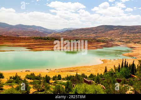 Wunderschöne Landschaft des Staudamms bin El Ouidane in der Region Benimellal in Marokko Stockfoto