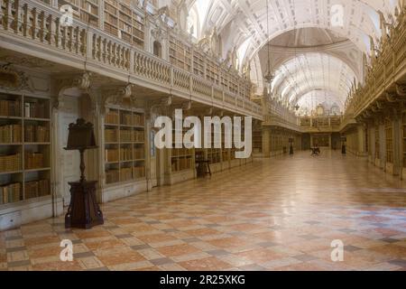 Bibliothek des Nationalpalastes von Mafra Biblioteca do Palácio Nacional de Mafra Portugal Stockfoto