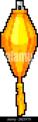 Lampe asiatische Laterne Spiel Pixel Art Vektordarstellung Stock Vektor