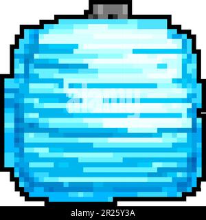 japanische asiatische Laterne, Pixel-Art-Vektordarstellung Stock Vektor