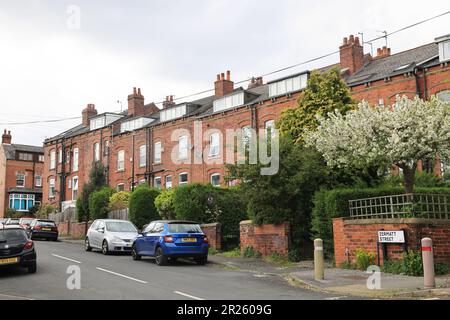 Chapel Allerton, einer der schönsten Vororte in Leeds mit charaktervollen Gebäuden und einem fantastischen Gemeinschaftsgeist, West Yorkshire, Großbritannien Stockfoto