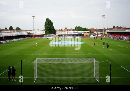 Allgemeiner Überblick vor dem Barclays Women's Super League-Spiel im Chigwell Construction Stadium, London. Bilddatum: Mittwoch, 17. Mai 2023. Stockfoto