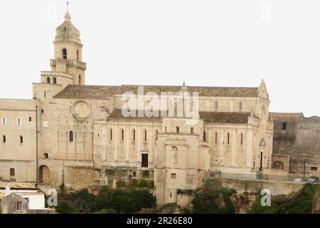 Gravina, Italien. Blick auf die Kathedrale von Gravina und andere alte Gebäude im historischen Zentrum. Stockfoto