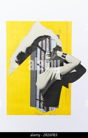 London, Großbritannien. 13. Mai 2023. Ein Foto einer handgeschnittenen Collage im surrealistischen Stil, hergestellt von Katie Collins. Kredit: Katie Collins/Alamy Live News Stockfoto